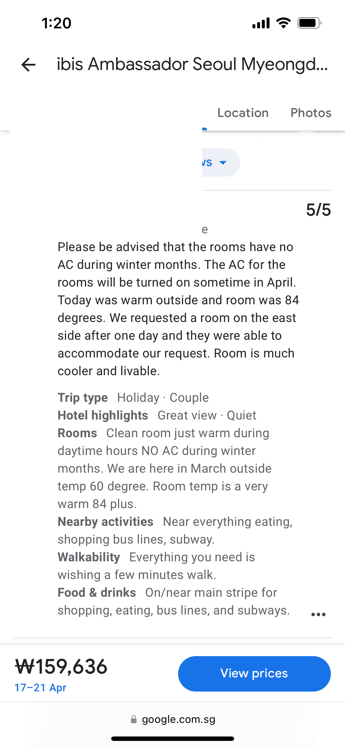 Review of IBIS Ambassador hotel in Seoul, South Korea.