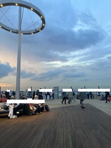 The skypark observation deck at Marina Bay Sands hotel in Singapore.