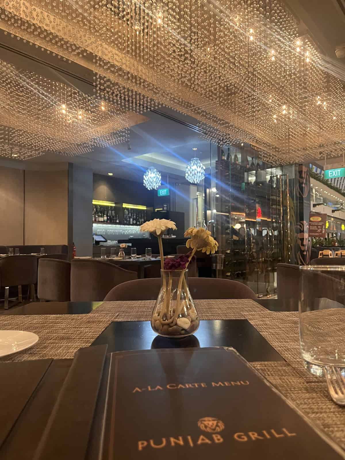 The interiors of Punjab Grill restaurant at Marina Bay Sands Singapore.