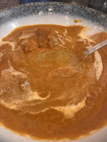 The butter chicken at Punjab Grill restaurant at Marina Bay Sands Singapore.
