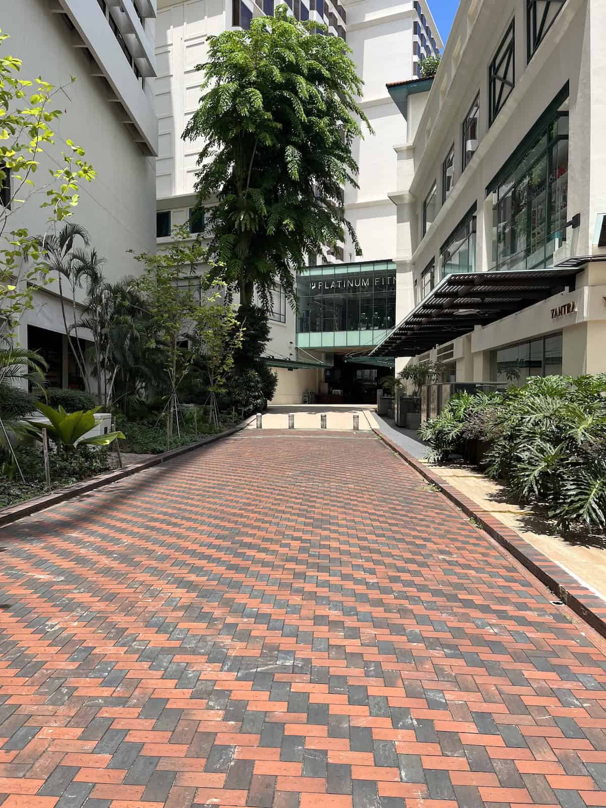 The alleyway between Orchard Conrad and Tanglin Mall in Singapore.