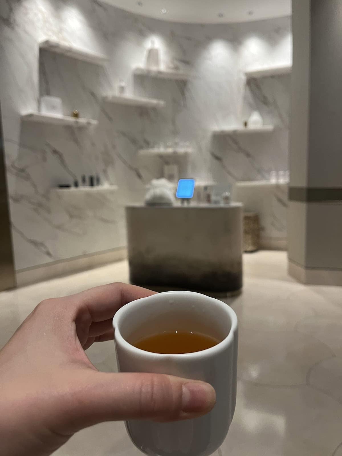 The reception area of Rosebay Spa at Grand Hyatt Jeju.