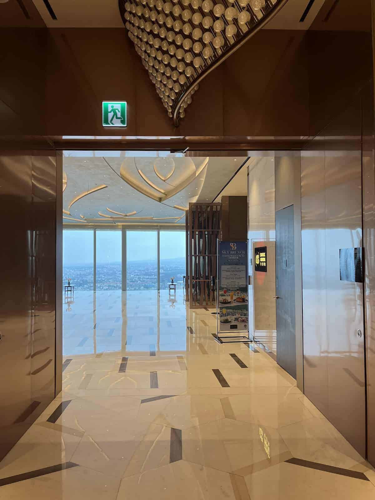 The view from the same floor as Skyview Pocha in Grand Hyatt, Jeju.