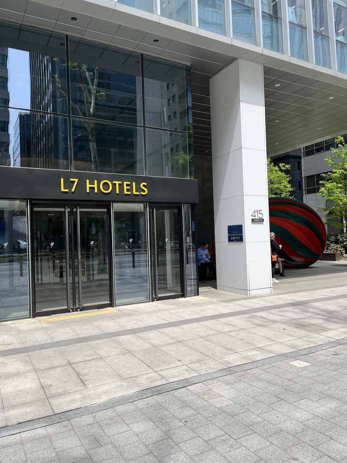 The frontage of L7 Gangnam Hotel in Seoul.